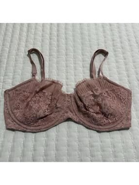 Victoria’s Secret 32DDD Push-up w/o Padding Bra Pink NWT $42.50 Floral Lace